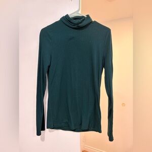 Madewell dark green ribbed turtleneck